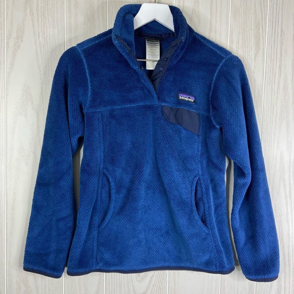 Patagonia Re-Tool Pullover Womens Blue Long Sleeve Snap-T Fleece Sweater Size XS